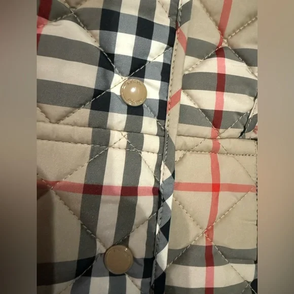 Burberry Kids Dress in Beige and Red Plaid